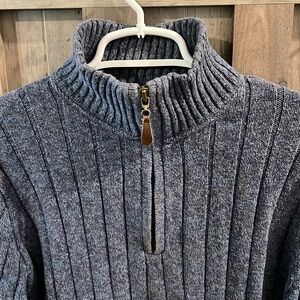 Oscar de Loreta quarter zip sweater rib knit sweater